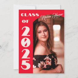 Retro Chic Script-Klasse von 2025 Foto Grad Party Einladung