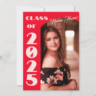 Retro Chic Script-Klasse von 2025 Foto Grad Party Einladung