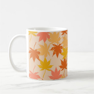 Retro Chic Terracotta Orange Maple Blätter Herbst Kaffeetasse