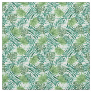 Retro Chic Tropical Green Palm Blätter Muster Stoff