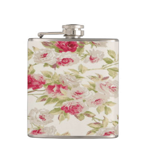 Retro Chic  Verspielte Mädchenhafte Blumen Flachmann