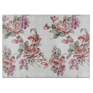 Retro Chic  Verspielte Mädchenhafte Blumen Schneidebrett