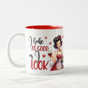 Retro Chic: Vintage Pop Art Lustiger Humorvoller S Zweifarbige Tasse