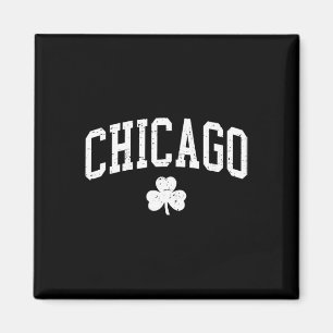Retro Chicago Il St. Patricks Day Glücksklee-Souve Magnet