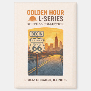 Retro Chicago Illinois Route 66 Start Wahrzeichen Magnet