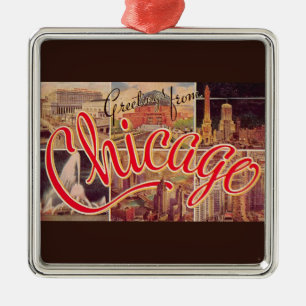 Retro Chicago Ornament Aus Metall