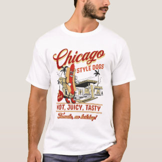 Retro-Chicago-Style-Hot-Dog-T-Shirt T-Shirt