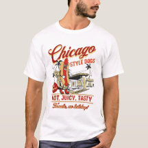 Retro Chicago Style Hot Dogs T - Shirt