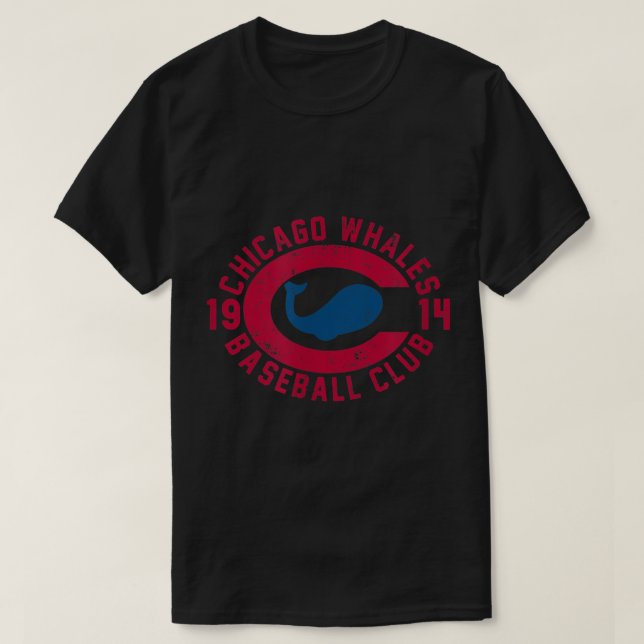 Retro Chicago Whales Bundesstaatlich League Baseba T-Shirt (Design vorne)