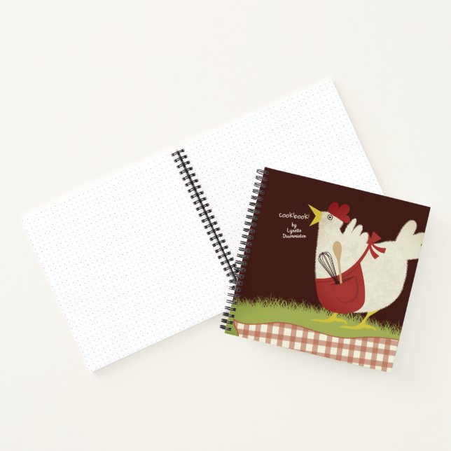 Retro-Chicken persönlichen Kochbuch Rezept Noteboo Notizbuch (Innenseite)