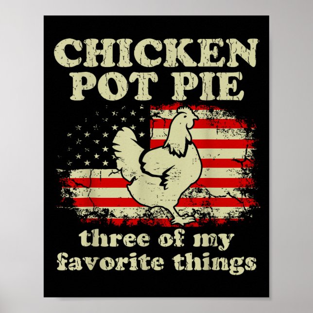 Retro Chicken T E Three Of My Favorite Things Funn Poster (Vorne)