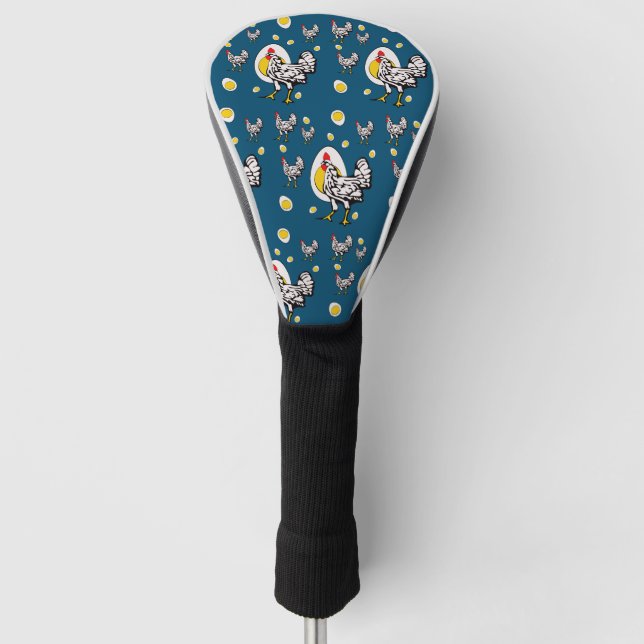 Retro Chickens Golf Headcover (Vorderseite)