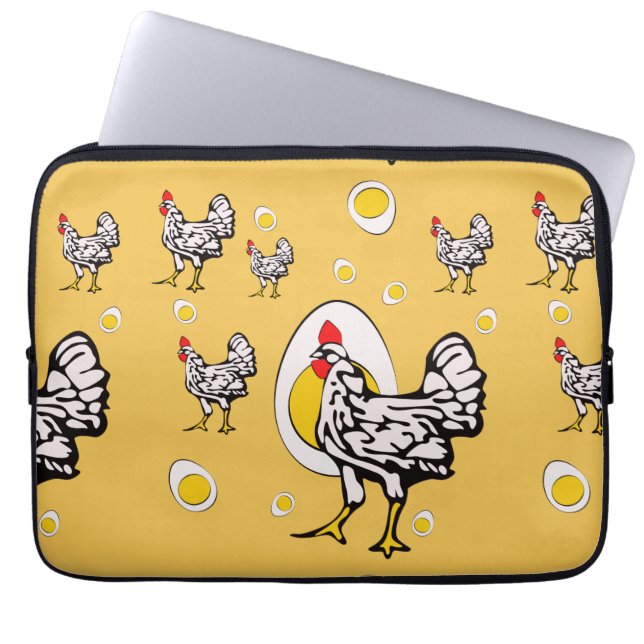 Retro Chickens Laptopschutzhülle (Vorderseite)