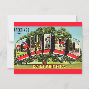 Retro Chico Kalifornien Gruß  Postkarte