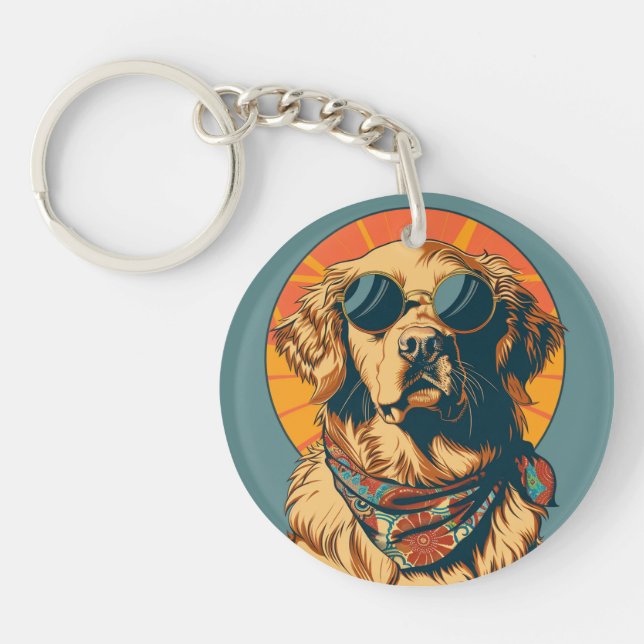 Retro Chien Keep on Barkin Porte - clé (Devant)