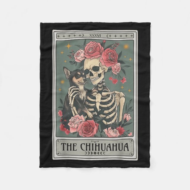 Retro Chihuahua Dog Lover The Moon Halloween , Wom Fleecedecke (Vorderseite)