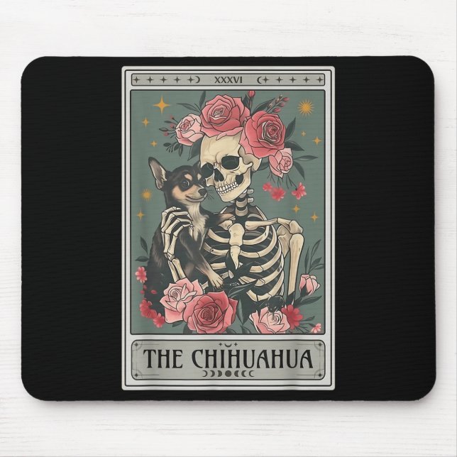 Retro Chihuahua Dog Lover The Moon Halloween , Wom Mousepad (Vorne)