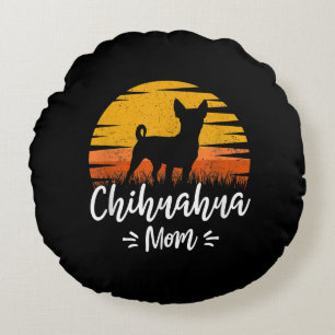 Retro Chihuahua Gift Vintage Chihuahua-Hunde Rundes Kissen