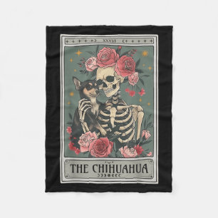 Retro Chihuahua Hundeliebhaber Der Mond Halloween Fleecedecke