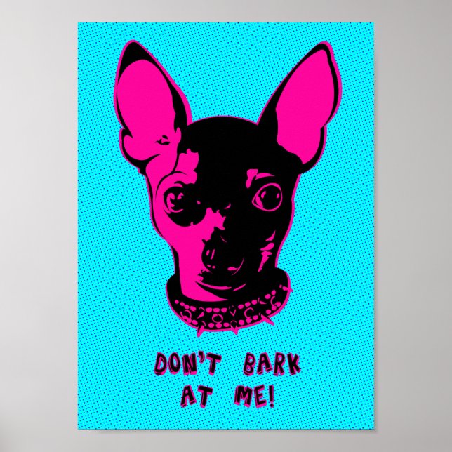 Retro Chihuahua Illustration Poster (Vorne)