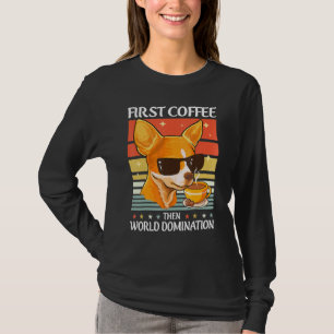Retro Chihuahua Sonnenbrille Kaffee Pet Hund Vinta T-Shirt