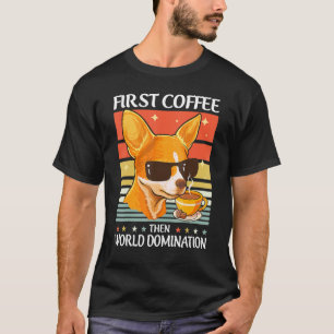 Retro Chihuahua Sonnenbrille Kaffee Pet Hund Vinta T-Shirt