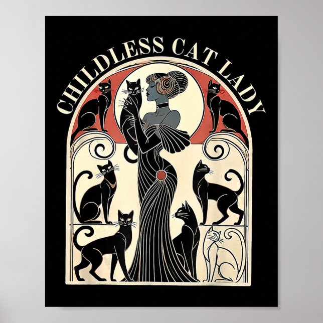 Retro Childless Cat Ladys Cat Karma Poster (Vorne)