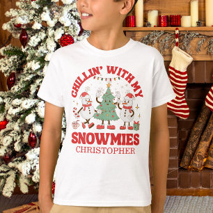 Retro Chillen Mit Meinen Schneefreunden Weihnachte T-Shirt