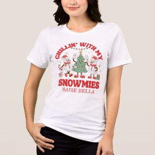 Retro Chillin' mit meinen Schneemassen Weihnachten Tri-Blend Shirt