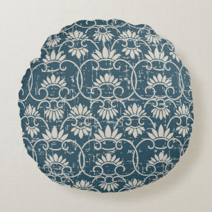 Retro-China-Spirale Floral Antik Rundes Kissen