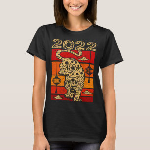 Retro Chinese Tiger 2022 Lunar Neujahr Zodiac T-Shirt
