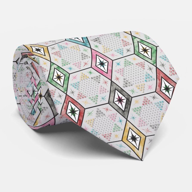 Retro-chinesische Schachbrett Krawatte (Gerollt)