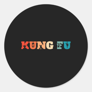 Retro chinesische Shaolin Kampfkunst - Vintage Kun Runder Aufkleber