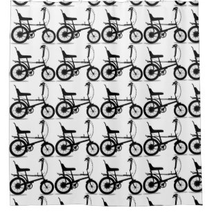 Retro-Chopper-Fahrrad Duschvorhang