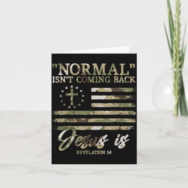 Retro Christian Normal Isnt Coming Back Jesus Redl Karte (Vorderseite)