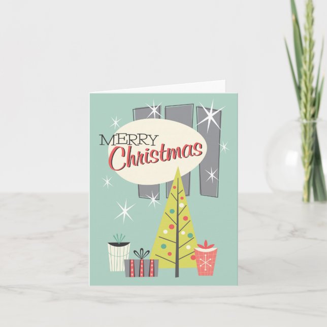 Retro Christmas 1958 Grußkarte - Persönlich gestal Karte (Vorderseite)