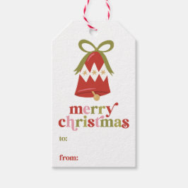 Retro Christmas Bell Fill-in Geschenktasten Geschenkanhänger