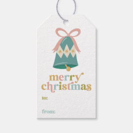 Retro Christmas Bell Fill-in Geschenktasten Geschenkanhänger