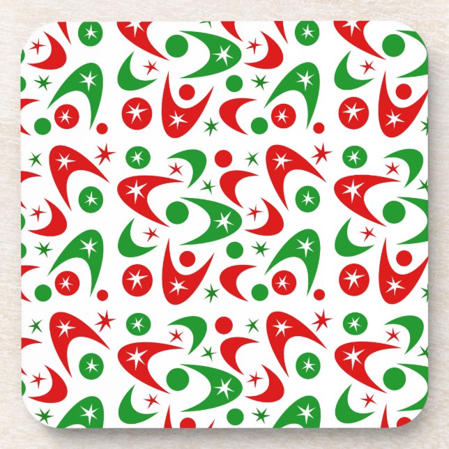 Retro Christmas Boomerangs Getränkeuntersetzer (Vorderseite)