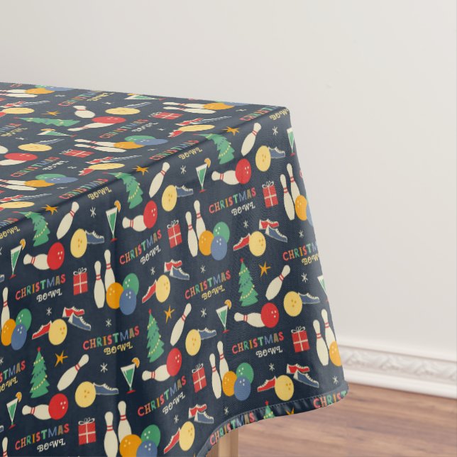 Retro Christmas Bowling Pattern Tischdecke (Beispiel)