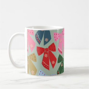 Retro Christmas Bows Coquette Kaffeetasse