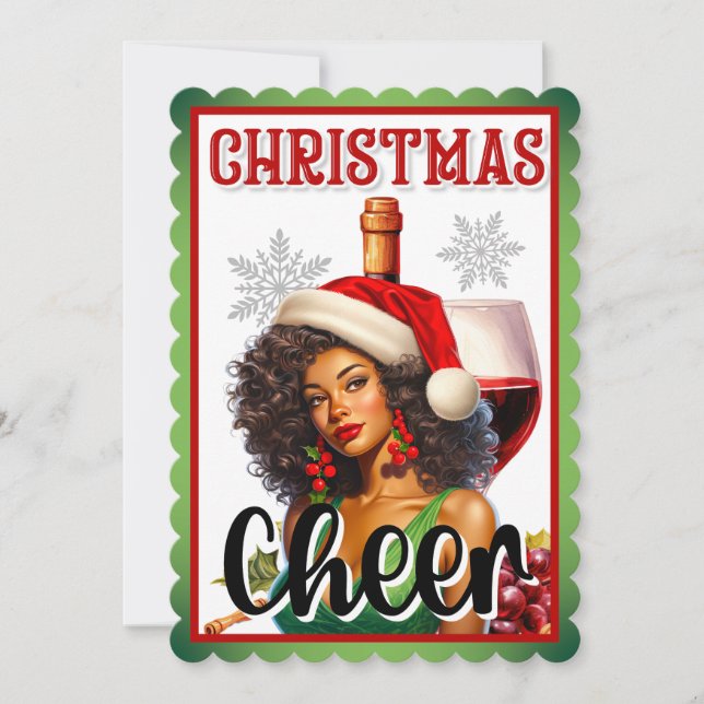 Retro Christmas Cheer Pinup Dankeskarte (Vorderseite)