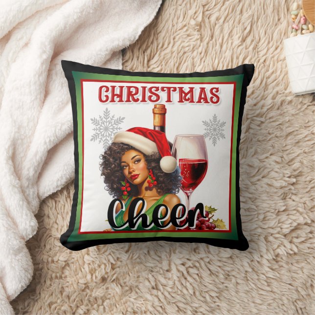 Retro Christmas Cheer Pinup Kissen (Decke)