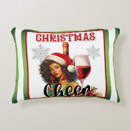 Retro Christmas Cheers Pinup Dekokissen