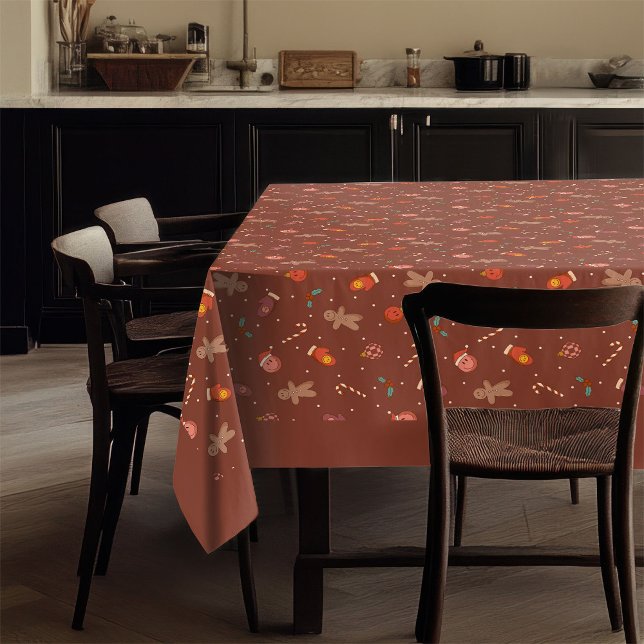 Retro Christmas Cloth Pastel Peaceful Dining Tischdecke (Retro Christmas Cloth Pastel Peaceful Dining)