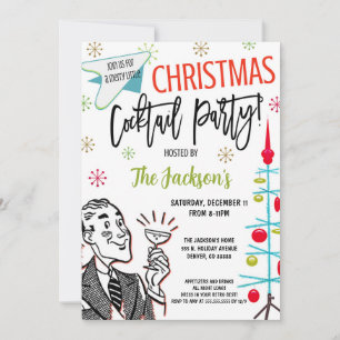 Retro Christmas Cocktail Party Einladung