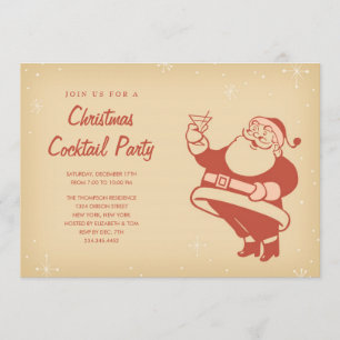 Retro Christmas Cocktail Party Einladungen