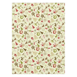 Retro Christmas Collage Tischdecke