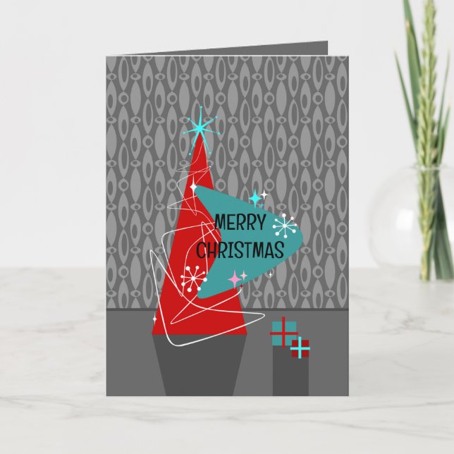 Retro Christmas Dankeskarte (Vorderseite)