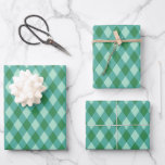 Retro Christmas Diamond Kariert - grün & türkis Geschenkpapier Set<br><div class="desc">Ein unterhaltsames Rautenmuster in Grün-,  aquamarin- und Türkistönen,  inspiriert durch modernes Design aus der Mitte des Jahrhunderts.</div>